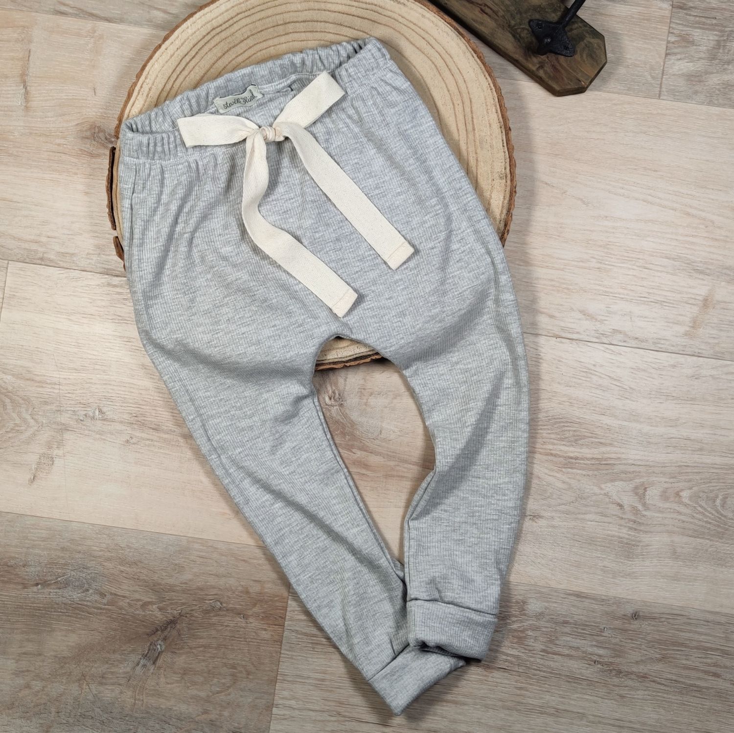 Rib Jersey Pants - Grau meliert