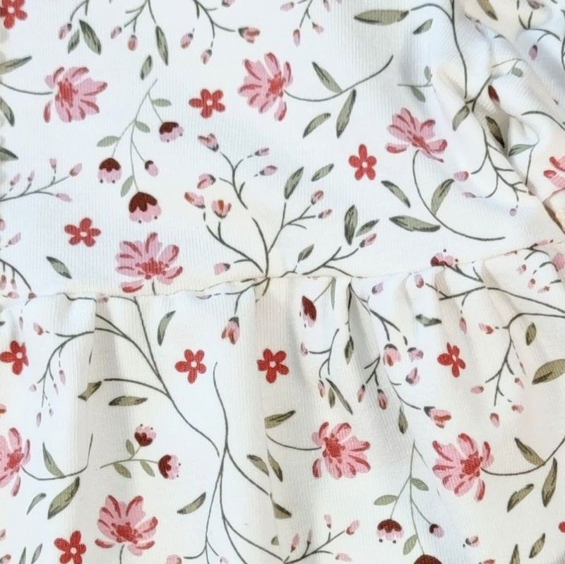 (Stoff) Jersey - kleine rosa Blüte 