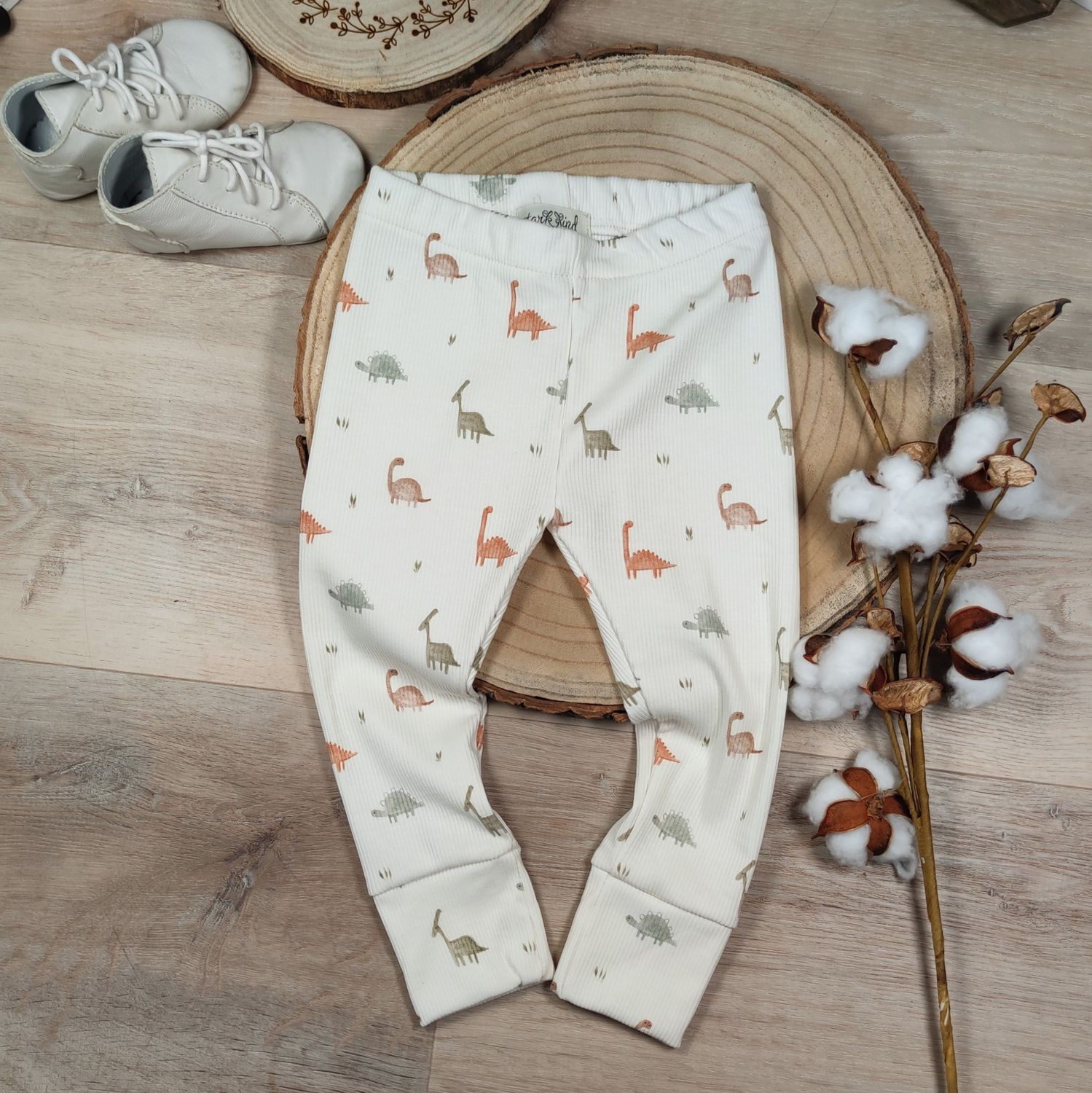 (Sofortkauf) Leggings - Rib Jersey kleine Dinos - Gr. 74/80