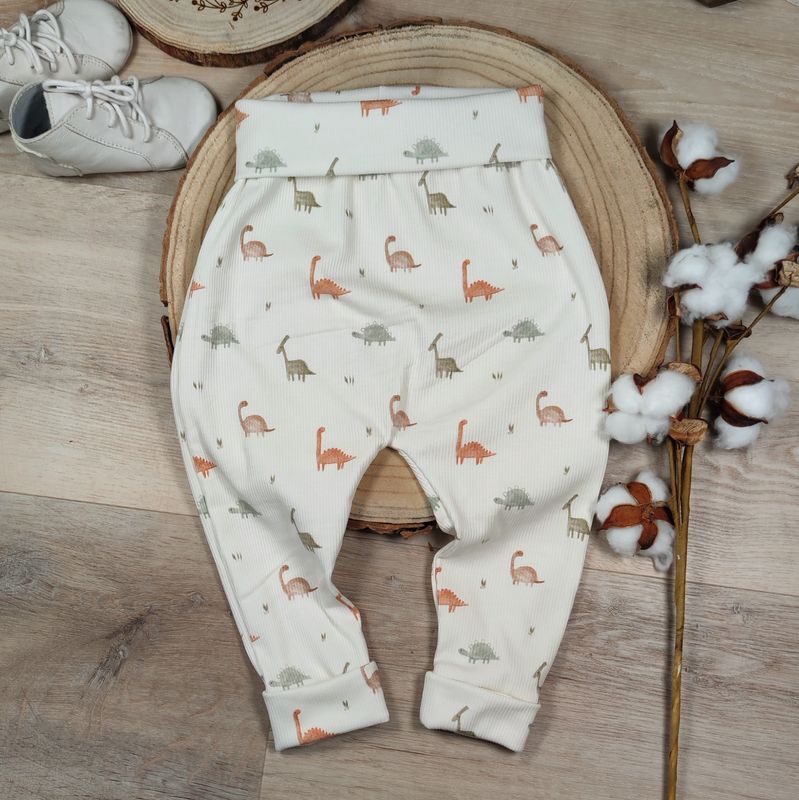 (Sofortkauf) Pants - Rib Jersey kleine Dinos - Gr. 74/80