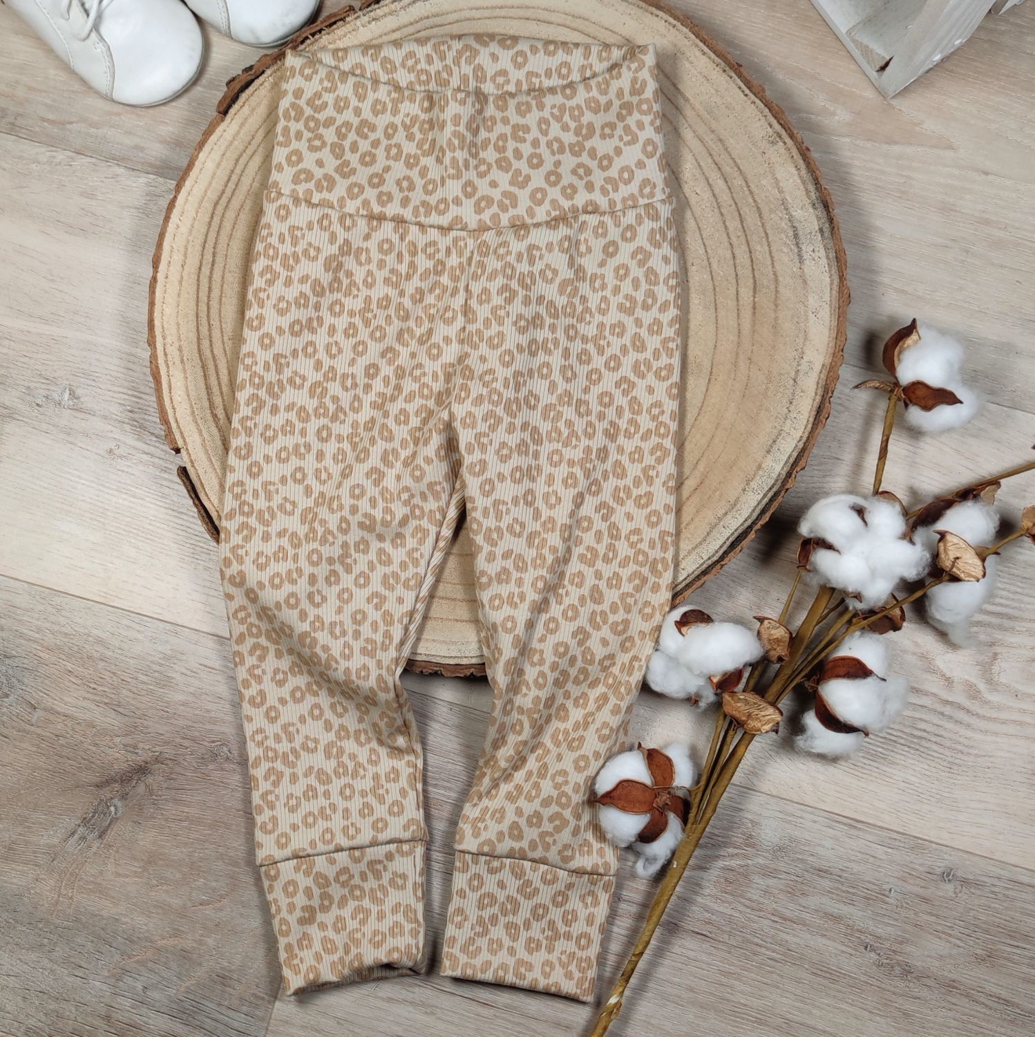 Leggings - Rib Jersey Leo Beige