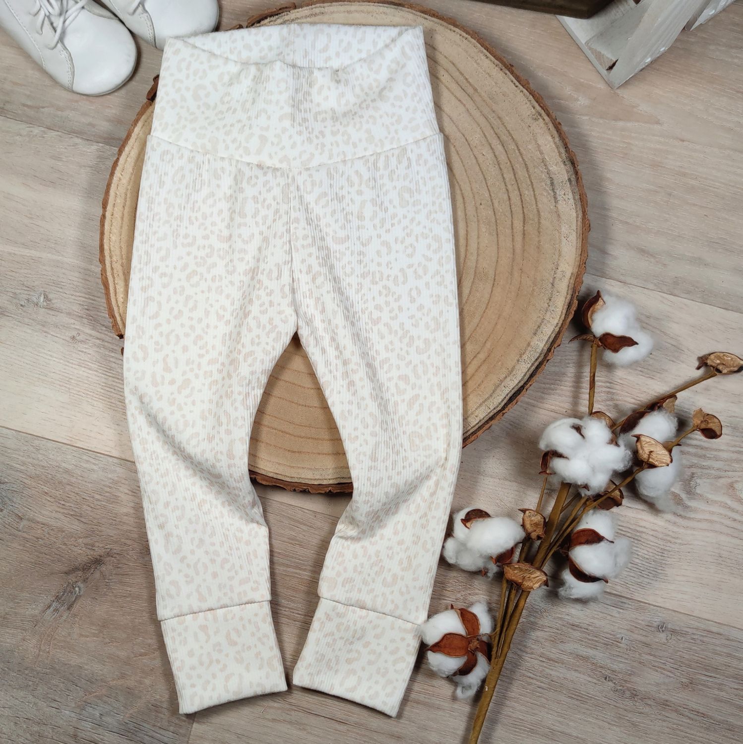 Leggings - Rib Jersey Leo Off-White