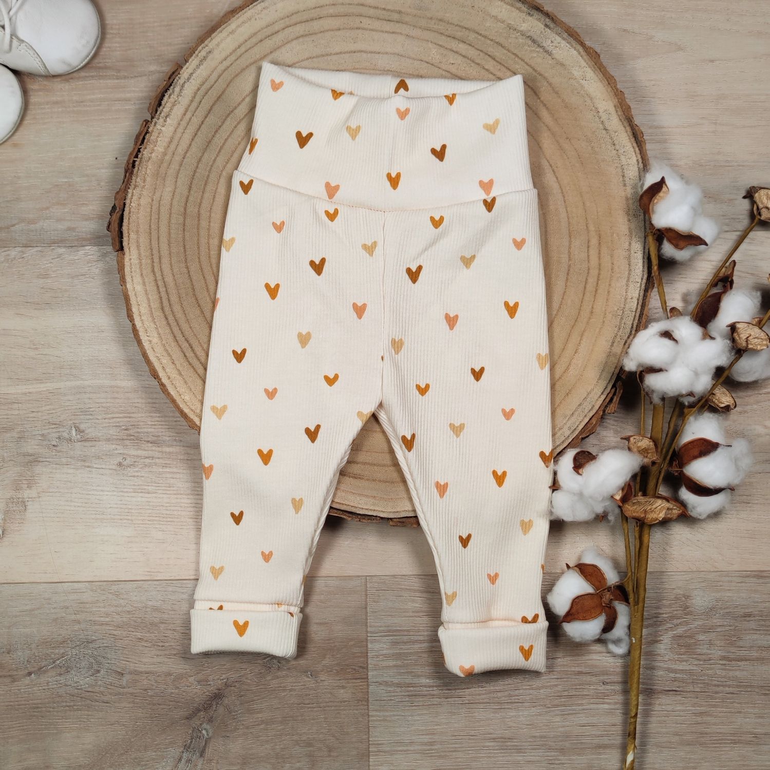(Sofortkauf) Leggings - Rib Vanilla Hearts - Gr. 62/68