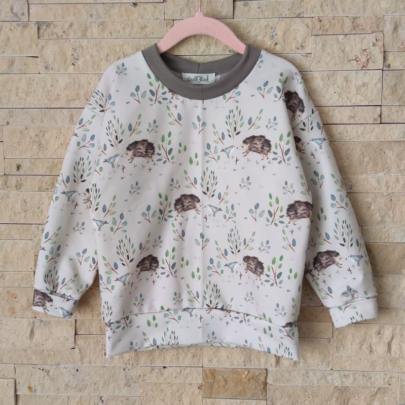 (Sofortkauf) Sweater - French Terry Kleiner Igel - Gr. 98/104