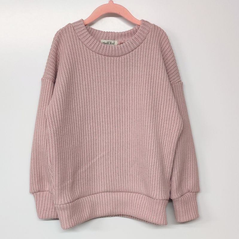 Oversized Grobstrick Pullover - Nude Rose