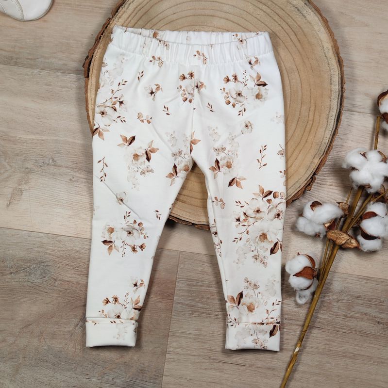 (Sofortkauf) Leggings - Jasminblüten Beige - Gr. 74/80