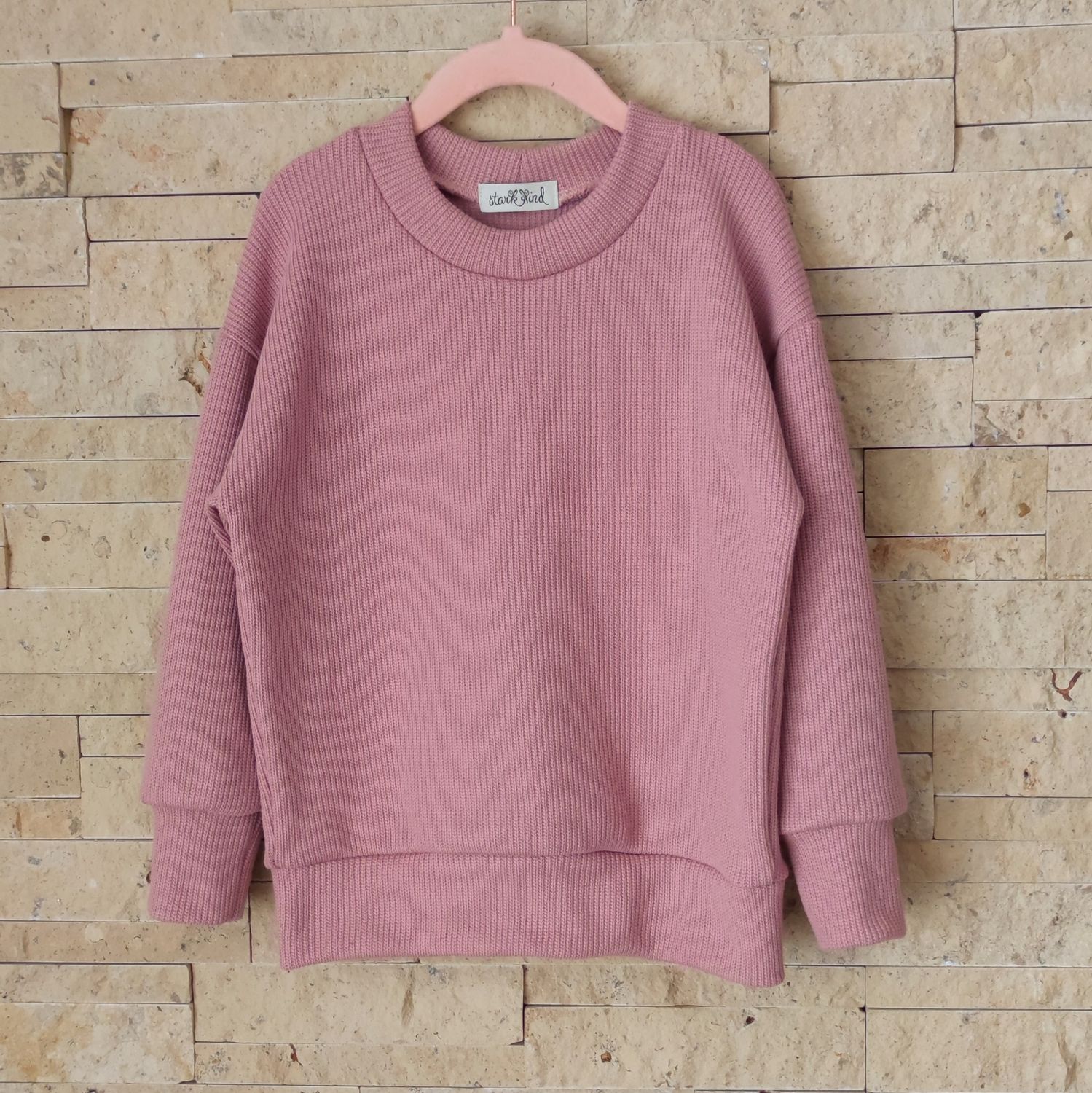 Oversized Strickpullover - Rosa
