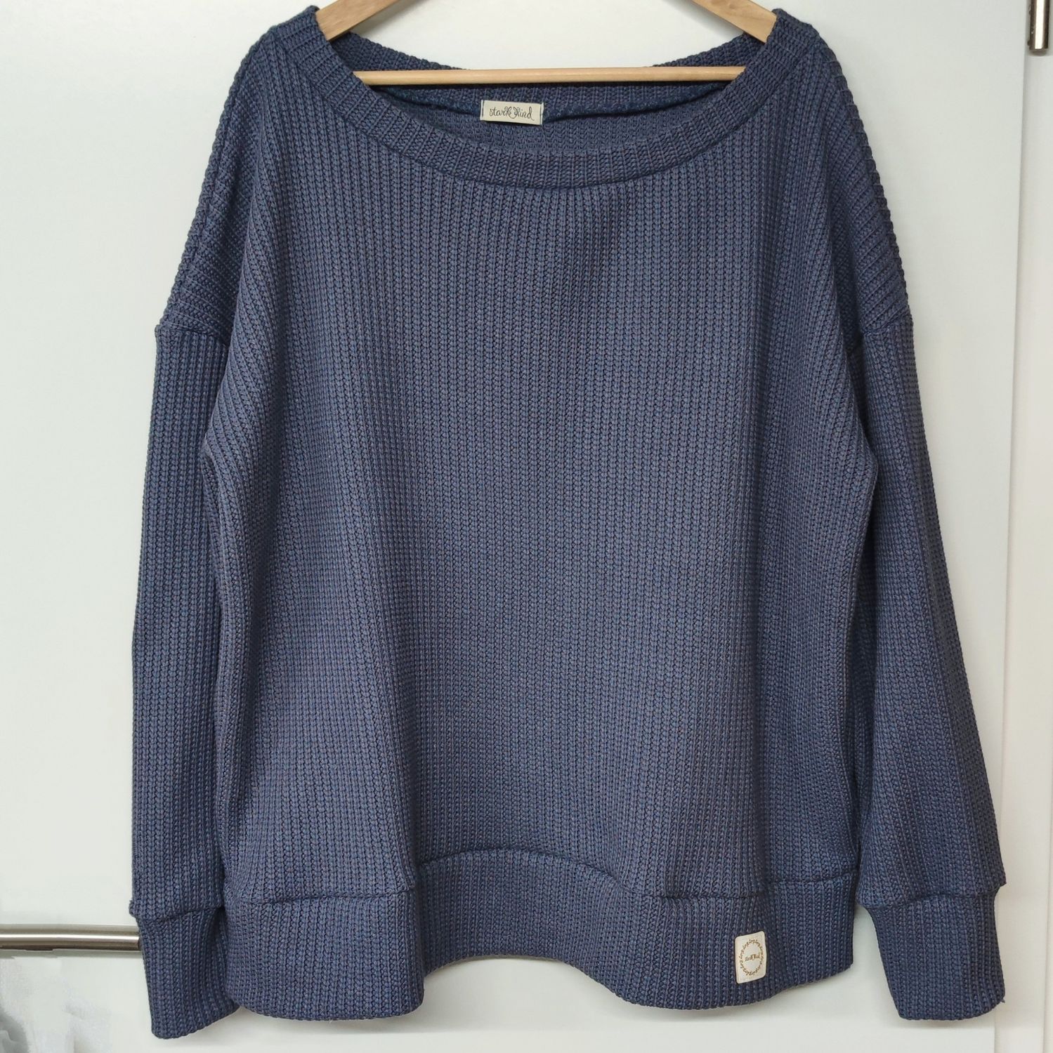 Oversized Grobstrick Pullover - Mom Pulli - Blueberry Blue