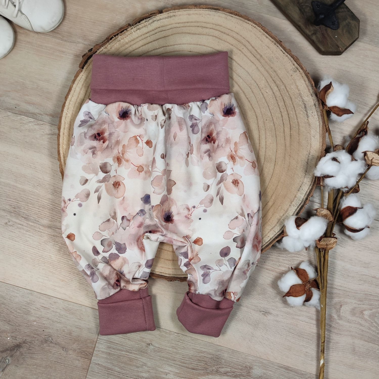Mitwachshose - Wasserblumen Mauve