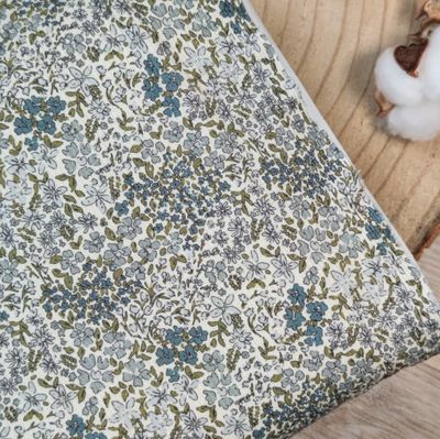 (Stoff) Rib Jersey - Blue Blossom (Stoff) Rib Jersey - Blue Blossom