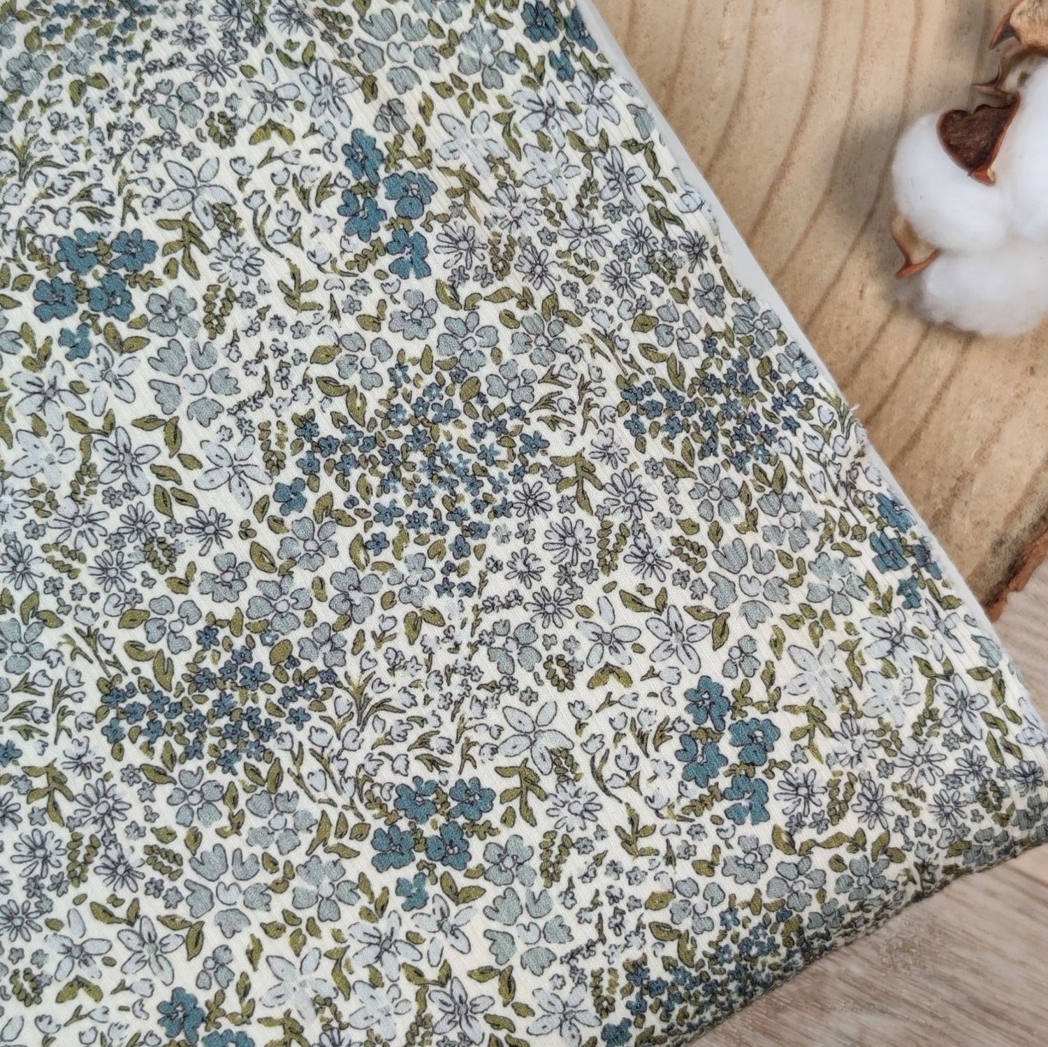 (Stoff) Rib Jersey - Blue Blossom 