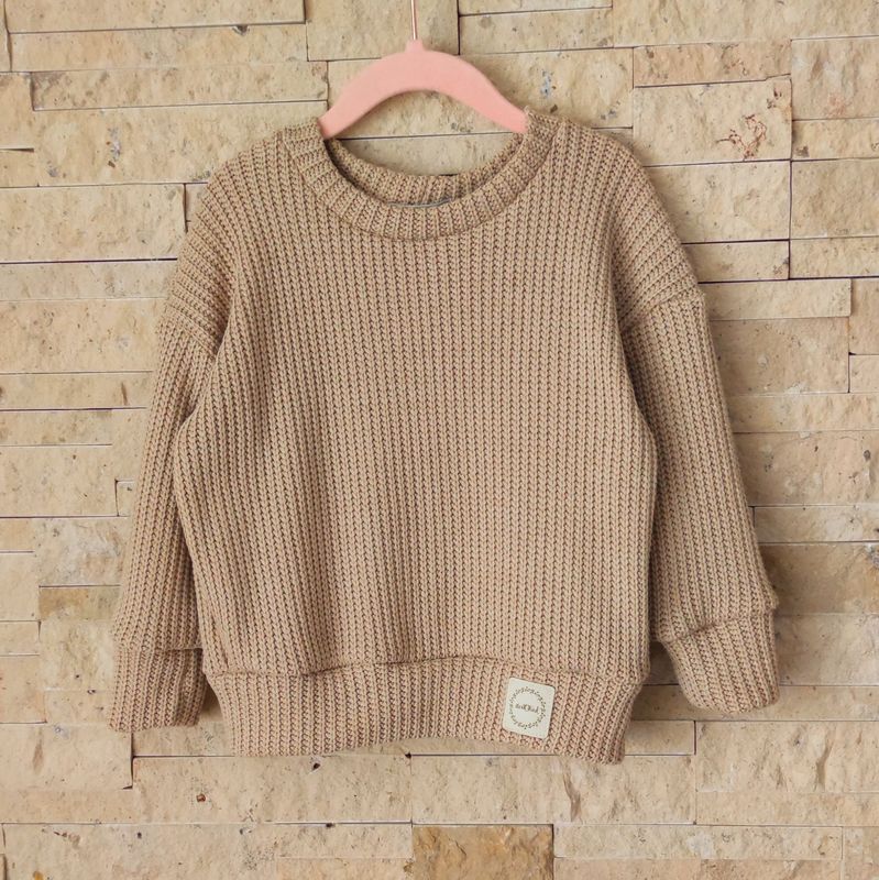 Oversized Grobstrick Pullover - warmes Beige