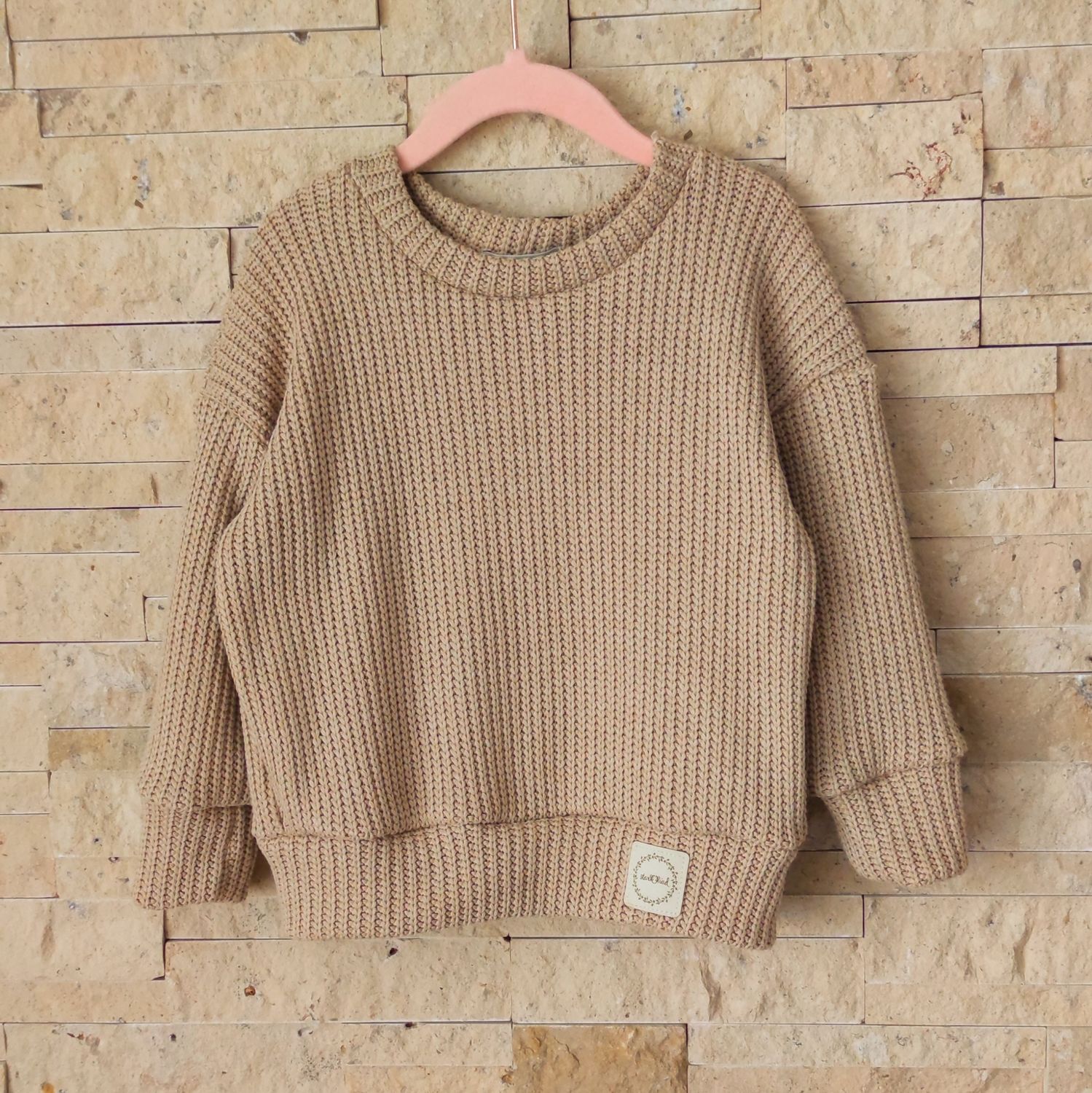 Oversized Grobstrick Pullover - warmes Beige