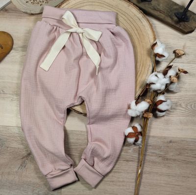 Musselin Hose - Nude Rosa