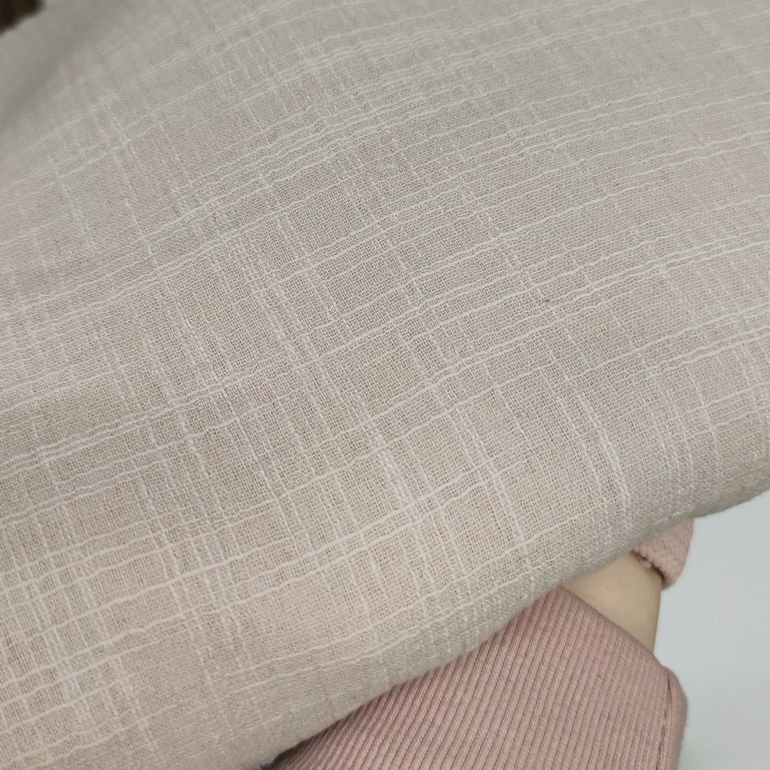 Rüschen Shirt Musselin - Schlamm Leinen Optik 