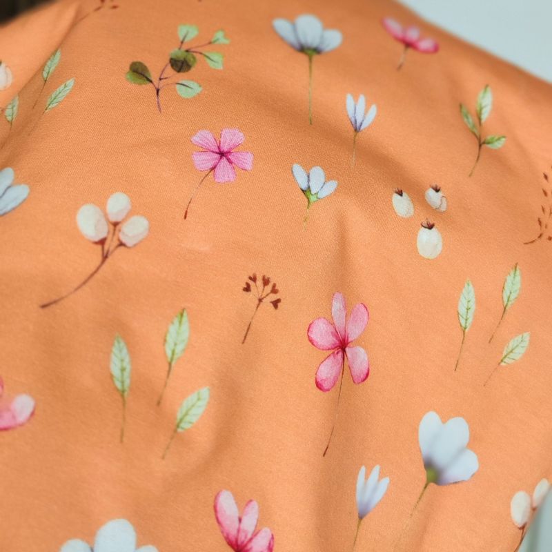 Rüschen Shirt - Blümchen Orange 