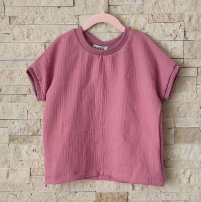 T-Shirt Musselin - Altrosa 