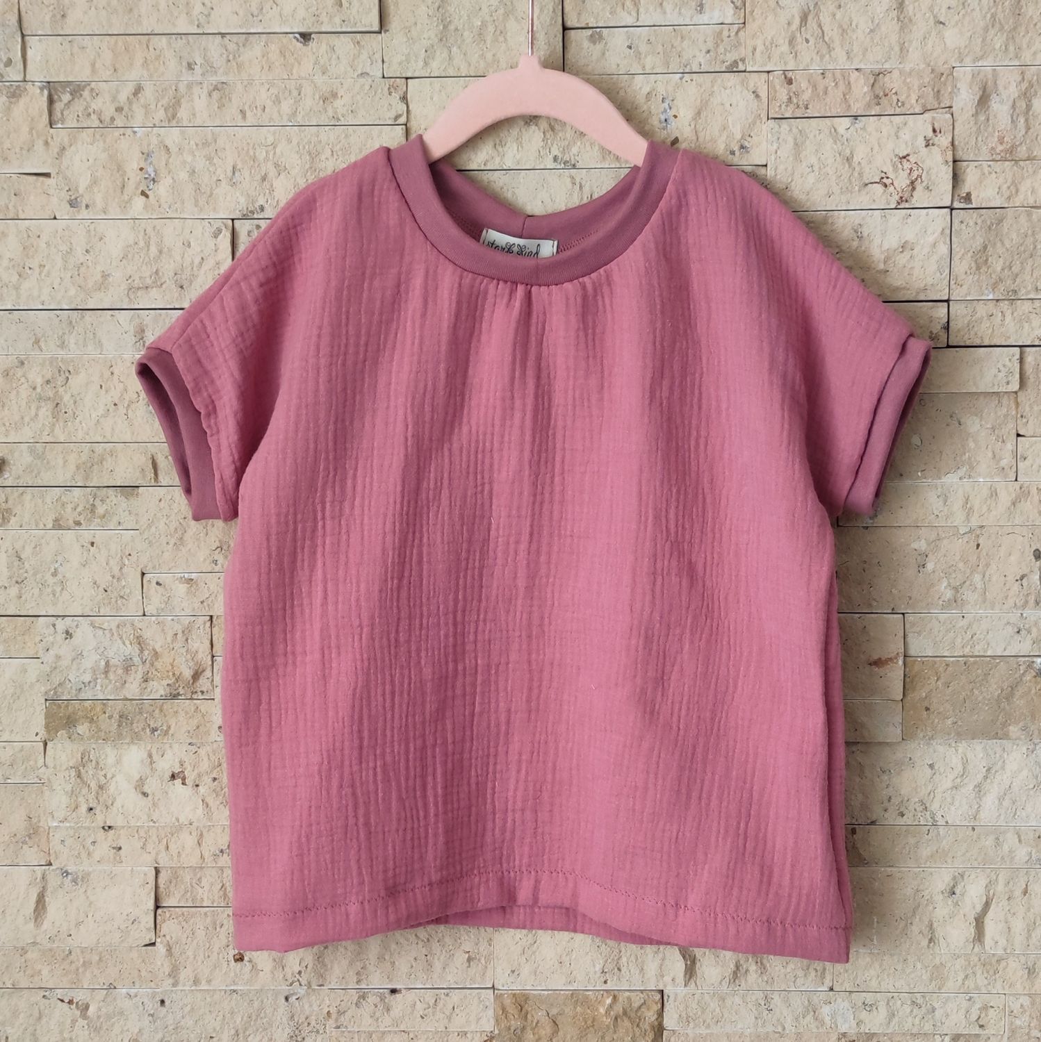 T-Shirt Musselin - Altrosa 