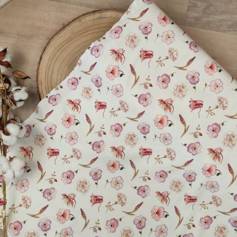 Rüschen Shirt - Rib Jersey Stiefmütterchen 