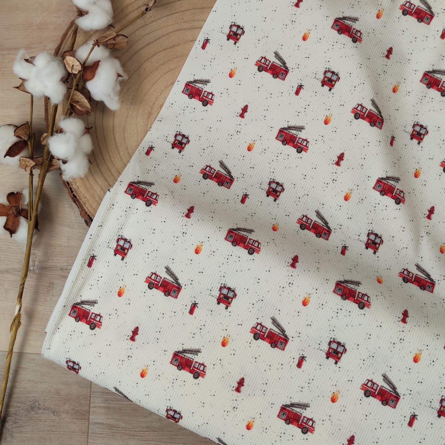 Oversized Langarm Romper - Rib Feuerwehr 