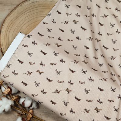 Oversized Langarm Romper - Rib Flugzeuge Oversized Langarm Romper - Rib Flugzeuge