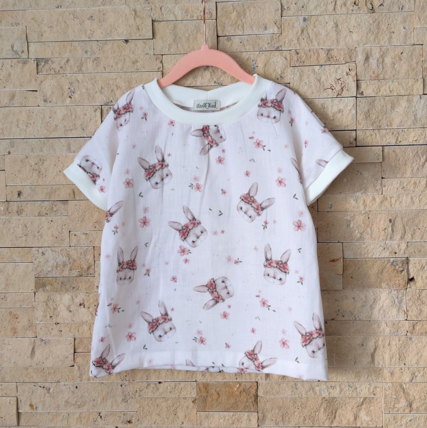T-Shirt Musselin - süßes Häschen 