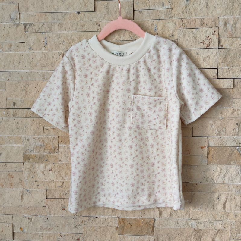 T-Shirt - Soft Frottee Rosa Blümchen 