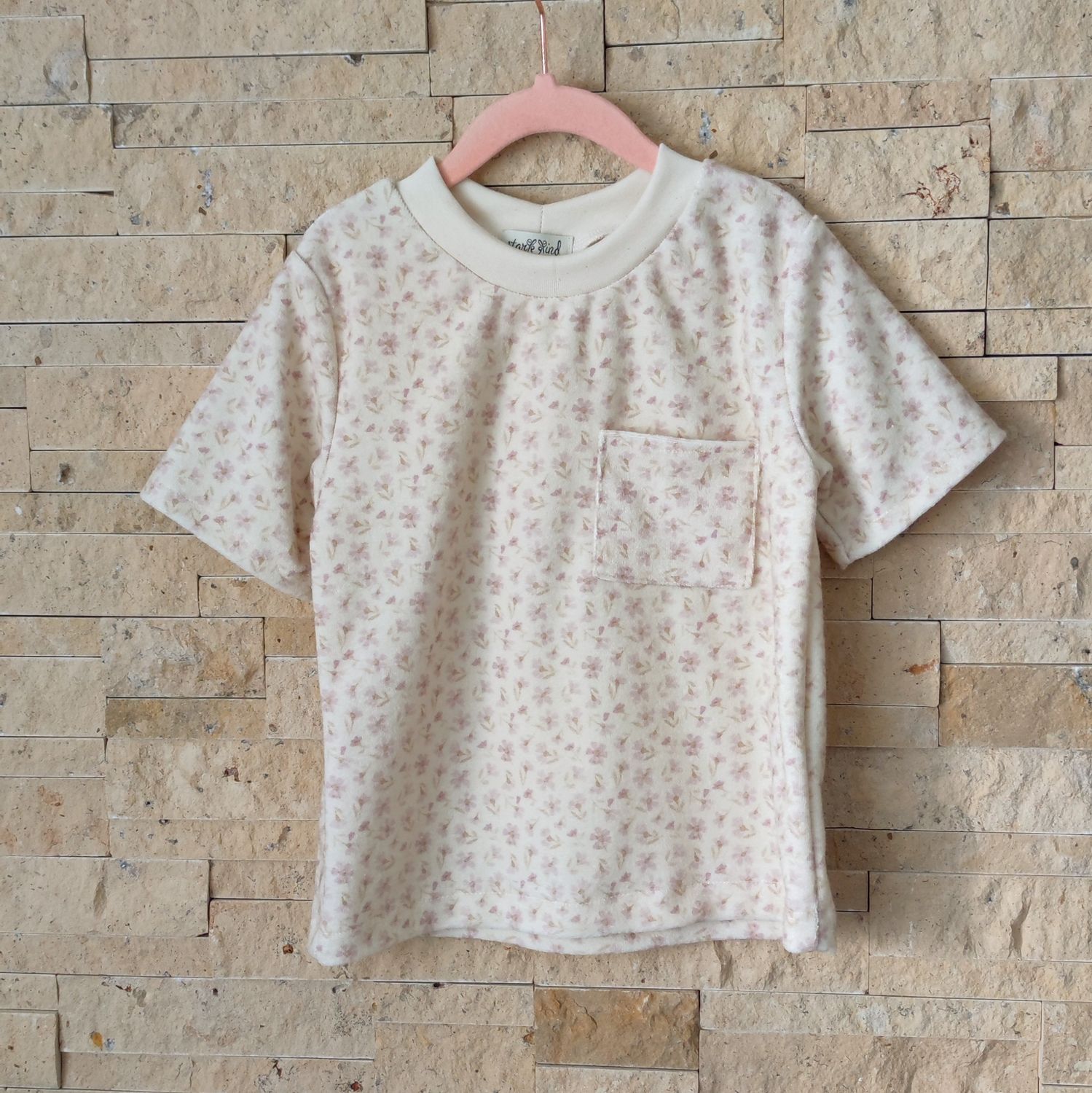 T-Shirt - Soft Frottee Rosa Blümchen 
