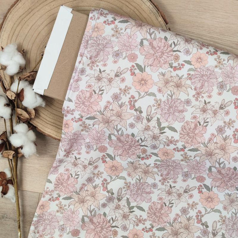 Rüschen Shirt - Rib Jersey Pastell Bouquet 