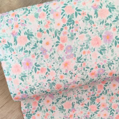 Rüschen Shirt Musselin - Pastell-Blüten 