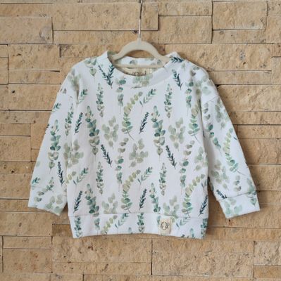 (Sofortkauf) Rib Jersey Pullover - Eukalyptus - Gr. 74/80