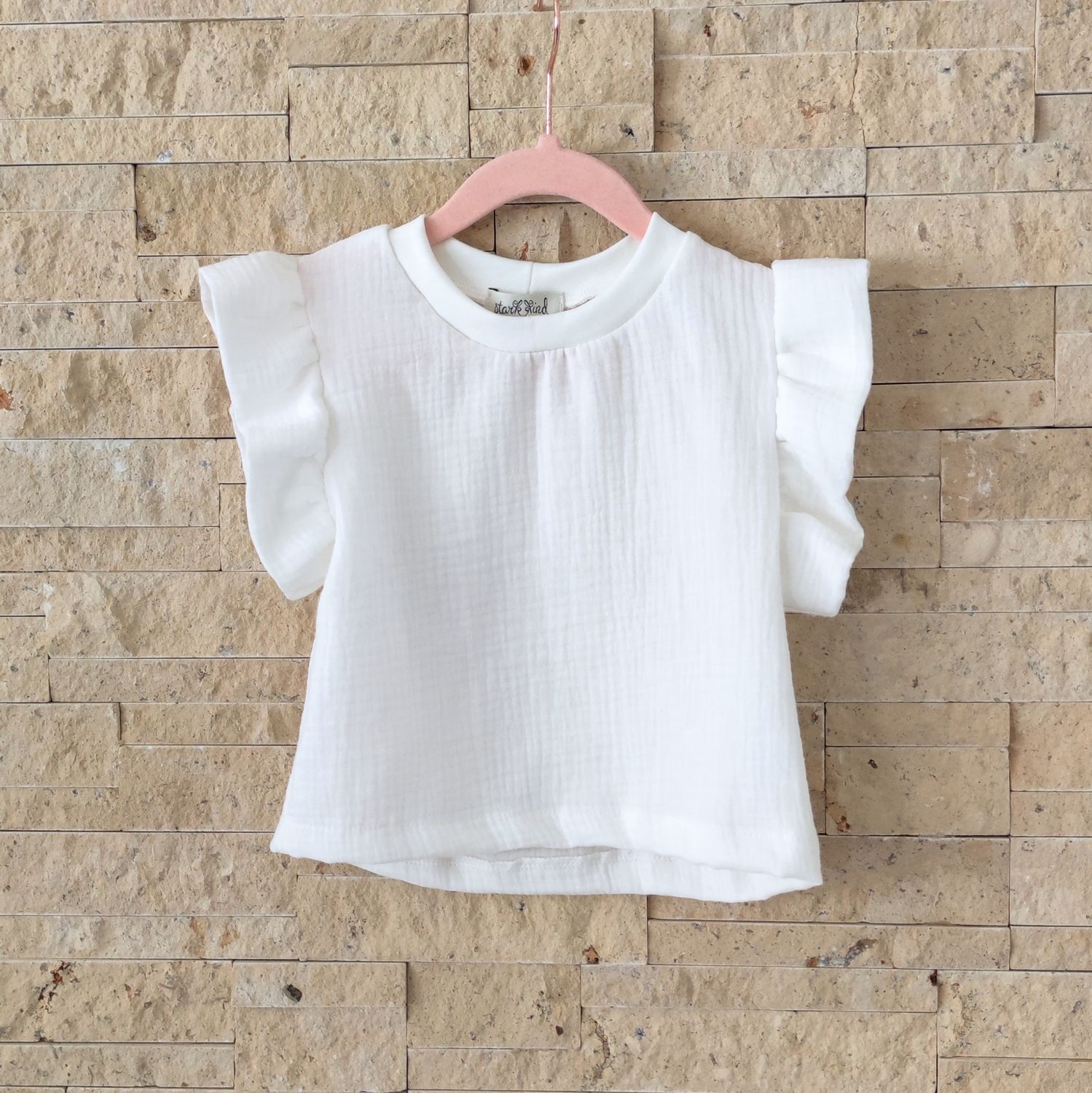 Rüschen Shirt Musselin - Off-White