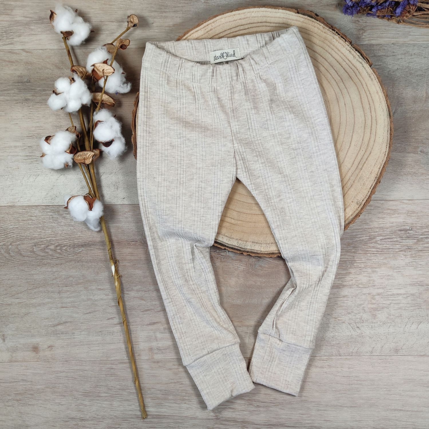 Leggings - Rib Jersey Beige meliert unregelmäßig 