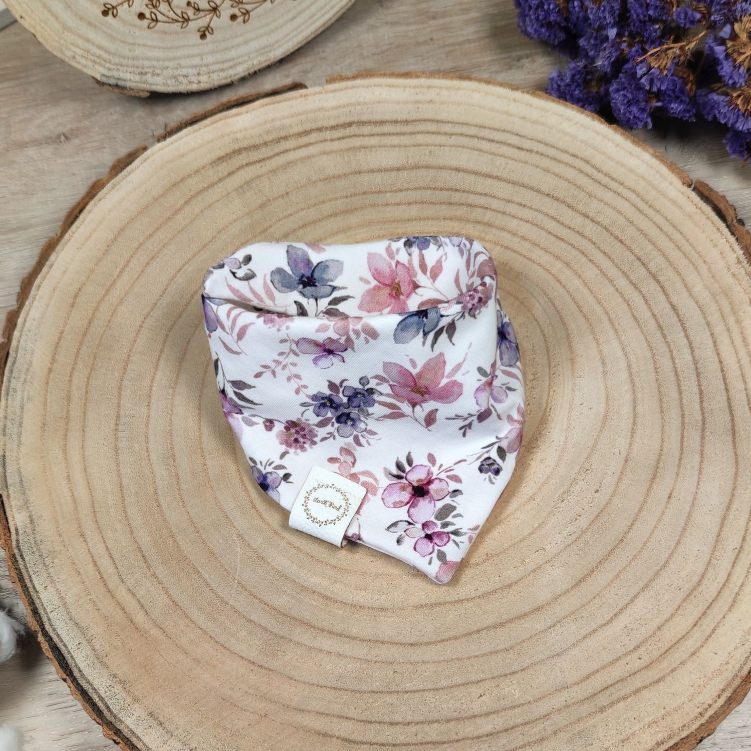 Halstuch mit Druckknöpfen - Jersey - Rosa Blütentraum 