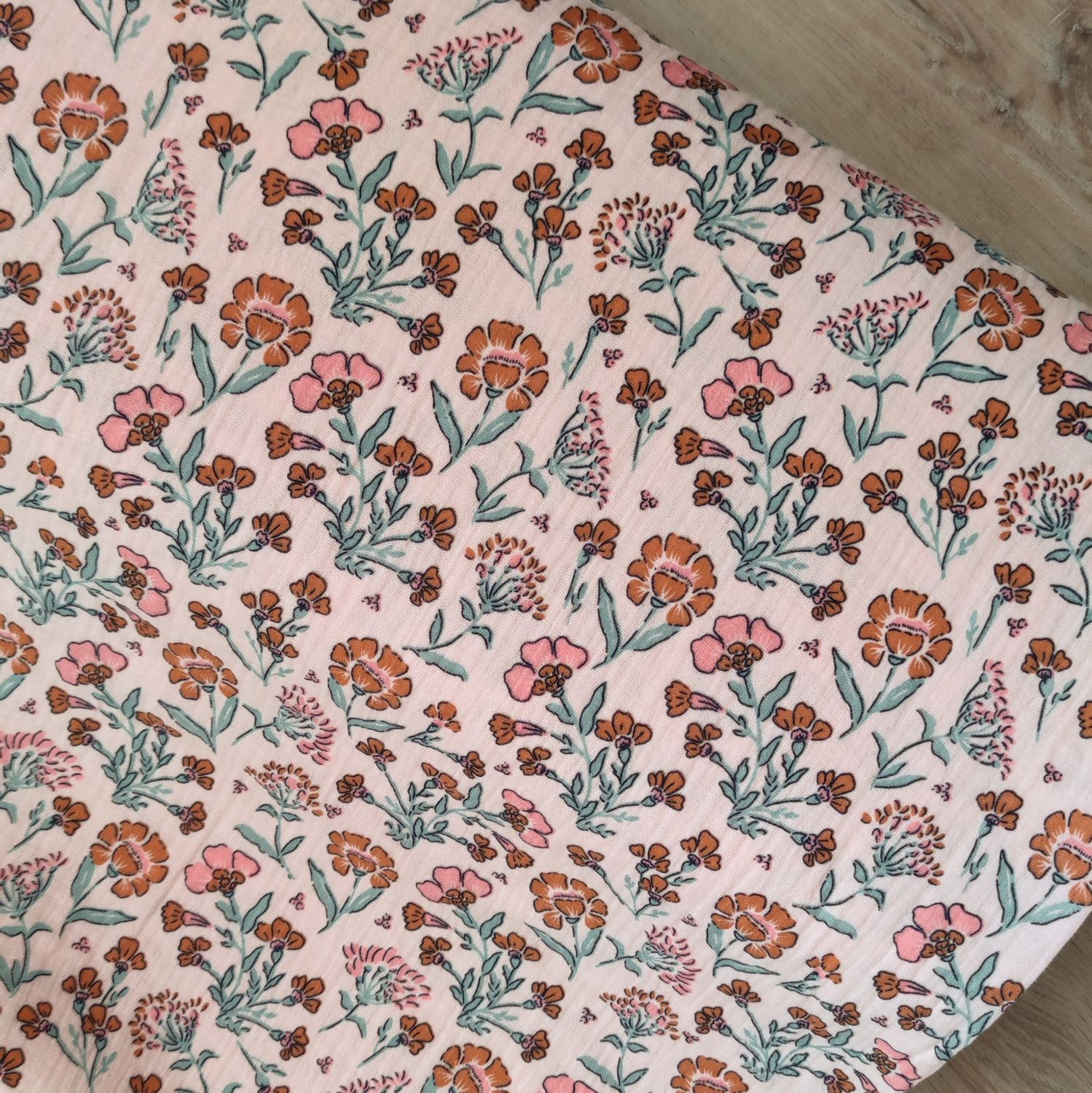 Rüschen Shirt Musselin - Retro Blumen 
