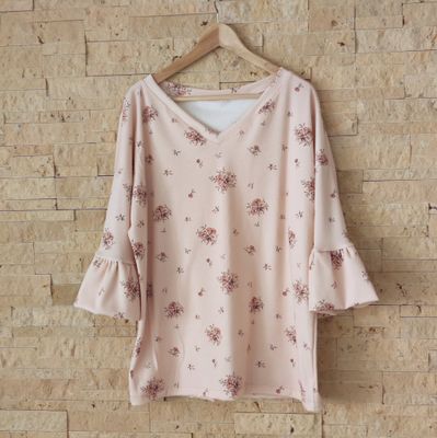 Mom Baggy Shirt - Rib Boho Rosen Rosé 