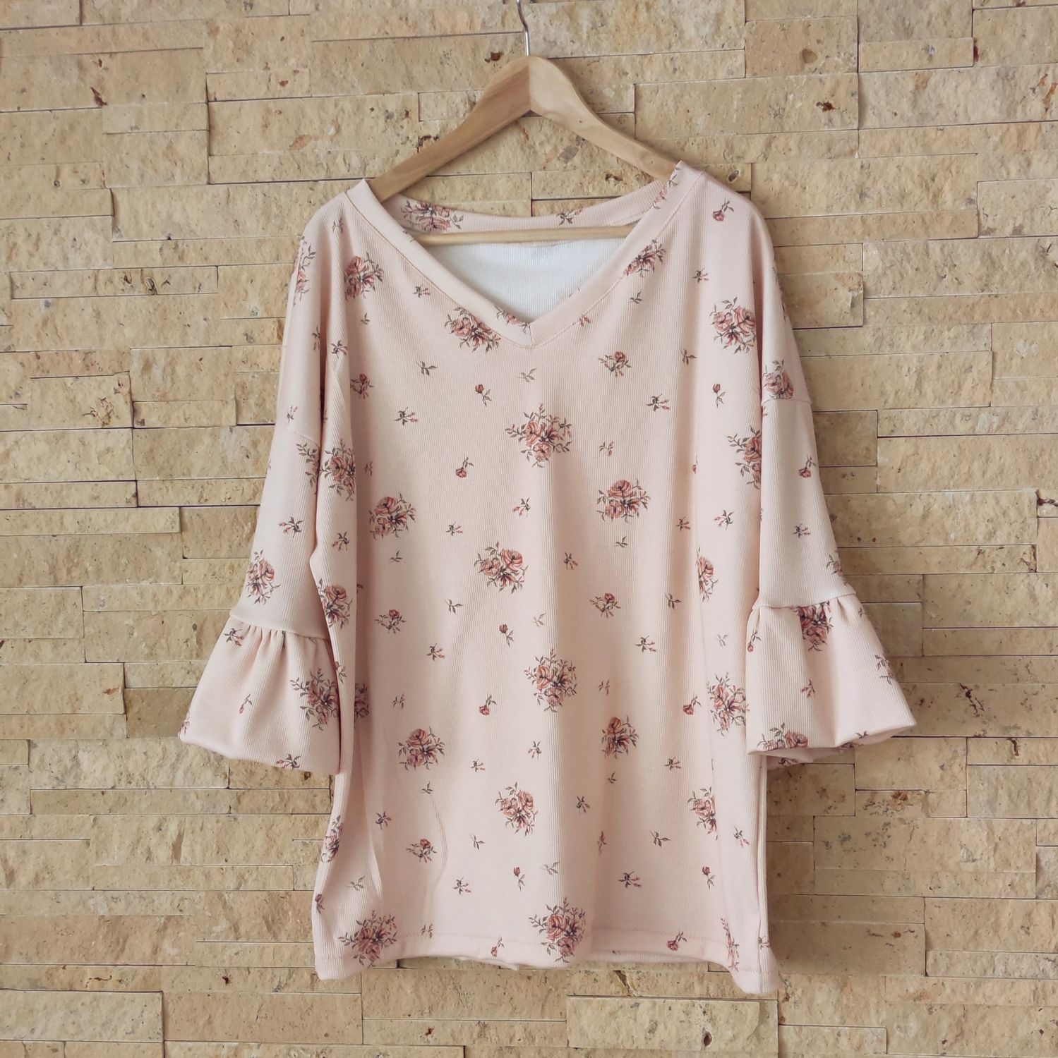 Mom Baggy Shirt - Rib Boho Rosen Rosé 