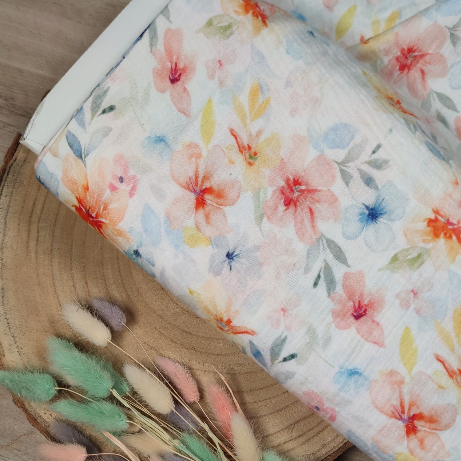 Rüschen Shirt Musselin - Sommerblumen 