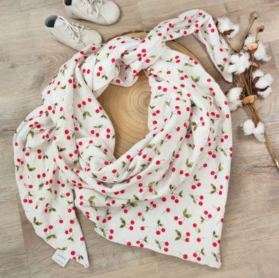 Mom XXL Dreiecks-Halstuch - Musselin Kleine Kirsche 