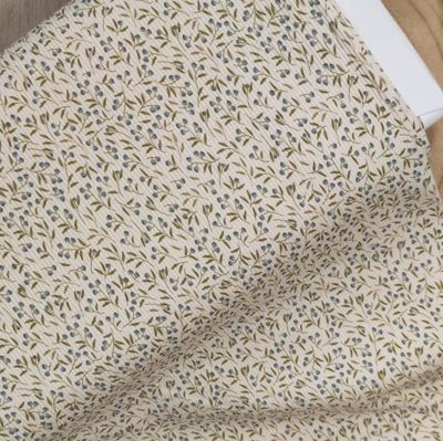 Rib Jersey Pullover mit Volant - Blaubeeren Zweige