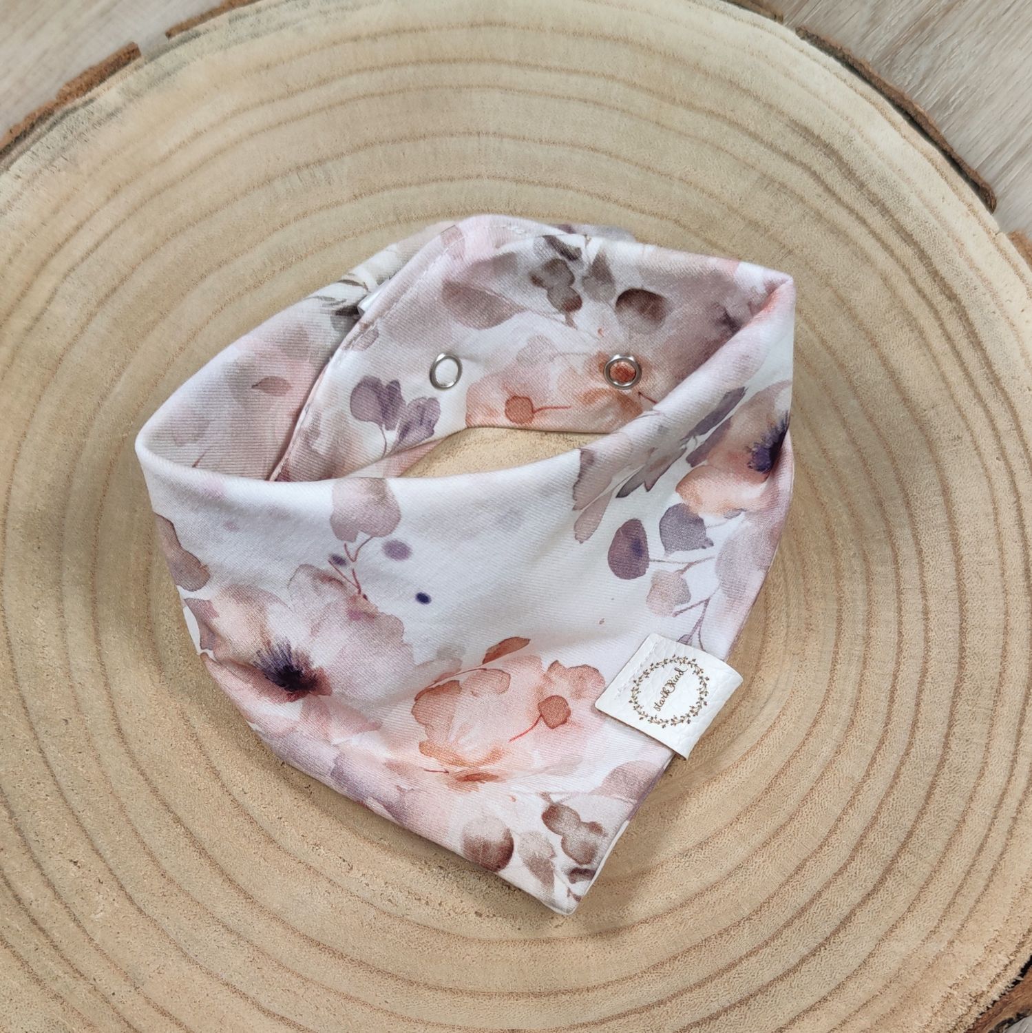Halstuch mit Druckknöpfen - Jersey - Wasserblumen Mauve