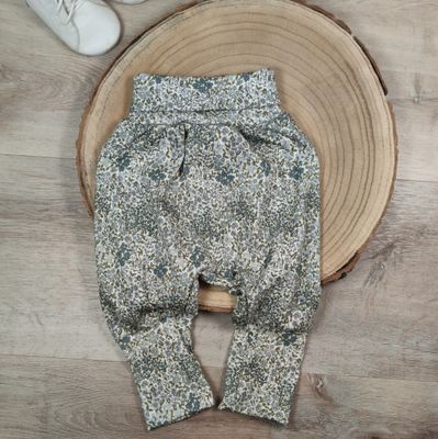 Mitwachshose - Rib Jersey Blue Blossom Mitwachshose - Rib Jersey Blue Blossom