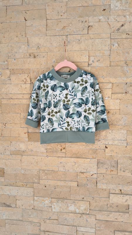 (Sofortkauf) Pullover - Green Leaves - Gr. 74/80