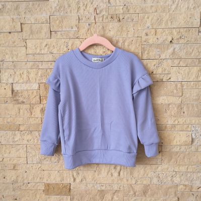 (Sofortkauf) Pullover mit Volant - Rib Lavendel - Gr. 86/92