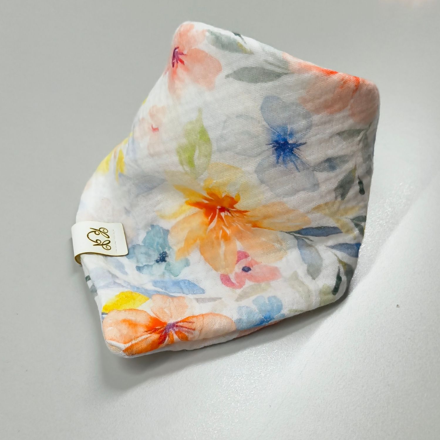 (Sofortkauf) Halstuch mit Druckknöpfen - Musselin - Sommerblumen - ca. 1 bis 3 Jahren