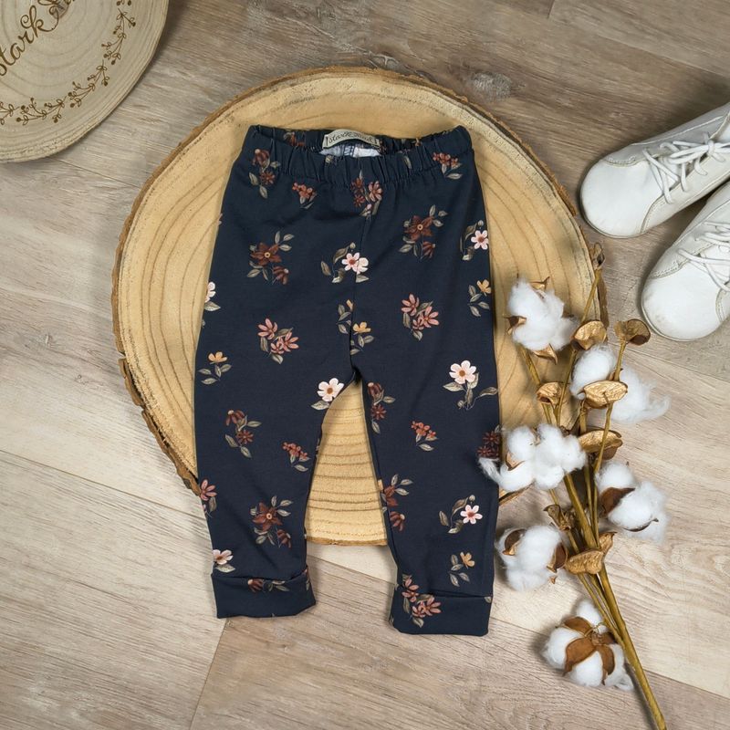 (Sofortkauf) Jersey Leggings - Boho Flowers Dark Blue - Gr. 62/68