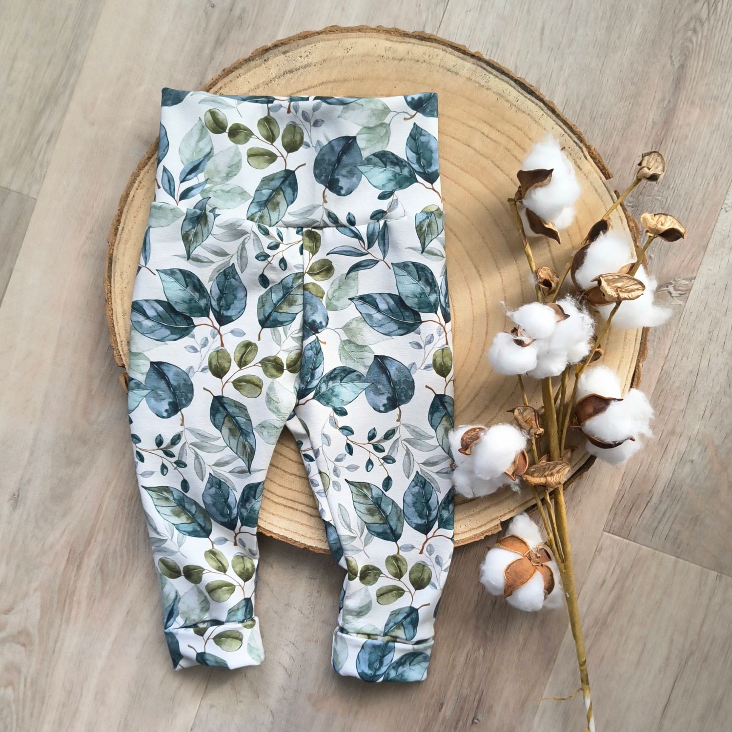 (Sofortkauf) Leggings - Green Leaves - Gr. 62/68