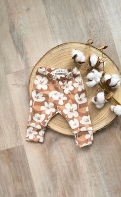 (Sofortkauf) Rib Leggings - Retro Flowers Brown - Gr. 50/56