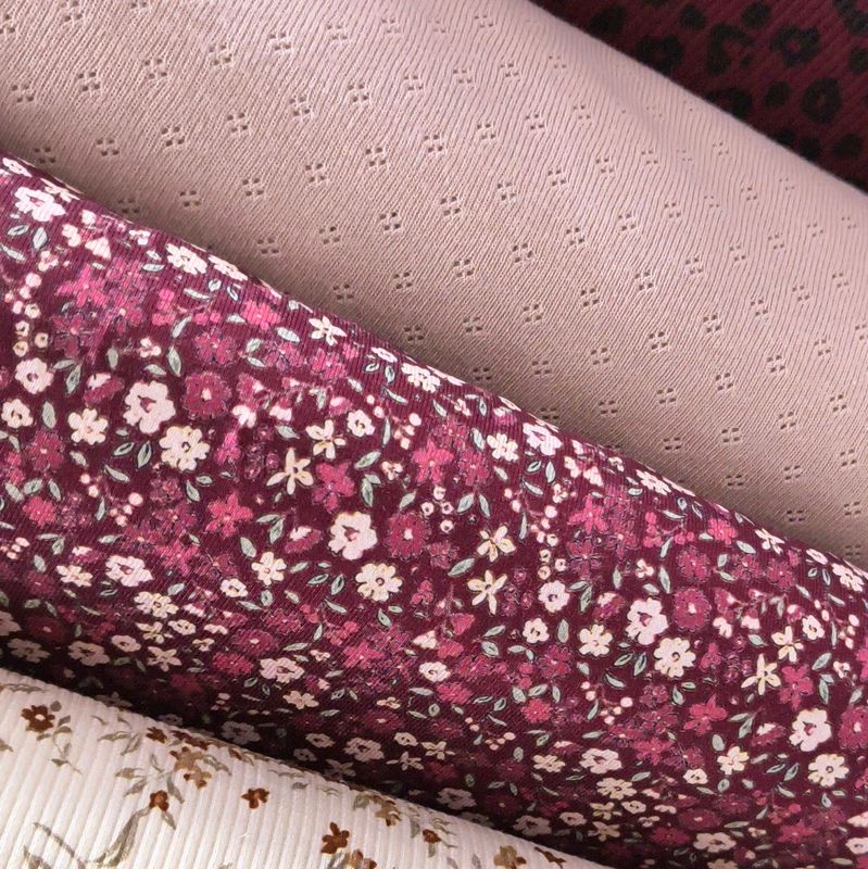 Bluse - Jersey Blütenmeer Bordeaux 