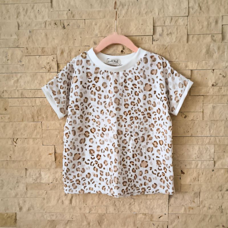 T-Shirt Musselin - Leo weiß 